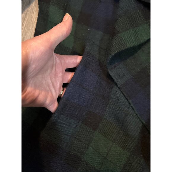Lauren Ralph Lauren Womens Plaid Wool Cardigan Jacket M Blackwatch Tartan Open F - Picture 4 of 13